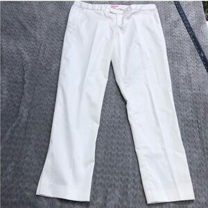 Lilly Pulitzer Women’s Off-white Sateen Dress Pant Split Ankle Size 14